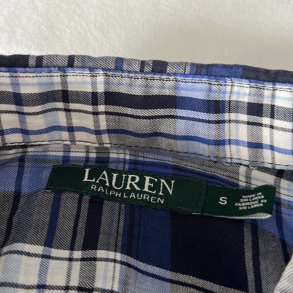 Ralph Lauren blue/grey plaid shirt S - Picture 2 of 2